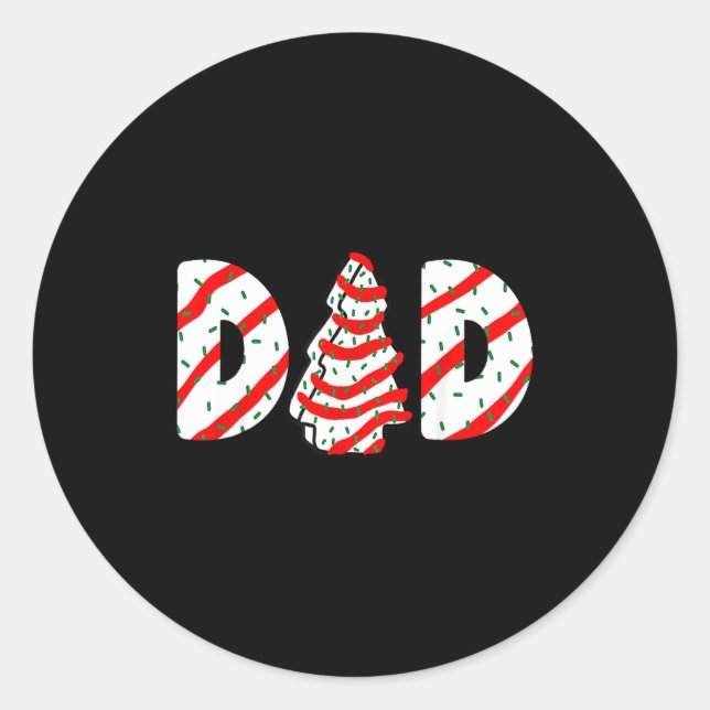 Sticker Rond Christmas Tree Cake Matching Family Party Pajama D (Devant)