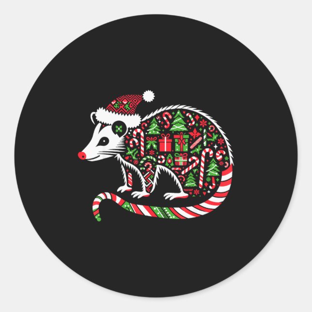 Sticker Rond Christmas Tree Candy Ssum Santa Christmas Womens M (Devant)