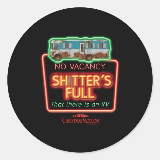 Sticker Rond Christmas Vacation Ters Full Neon Sign  (Devant)