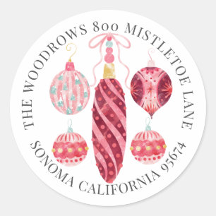 Sticker Rond Christmas Watercolor