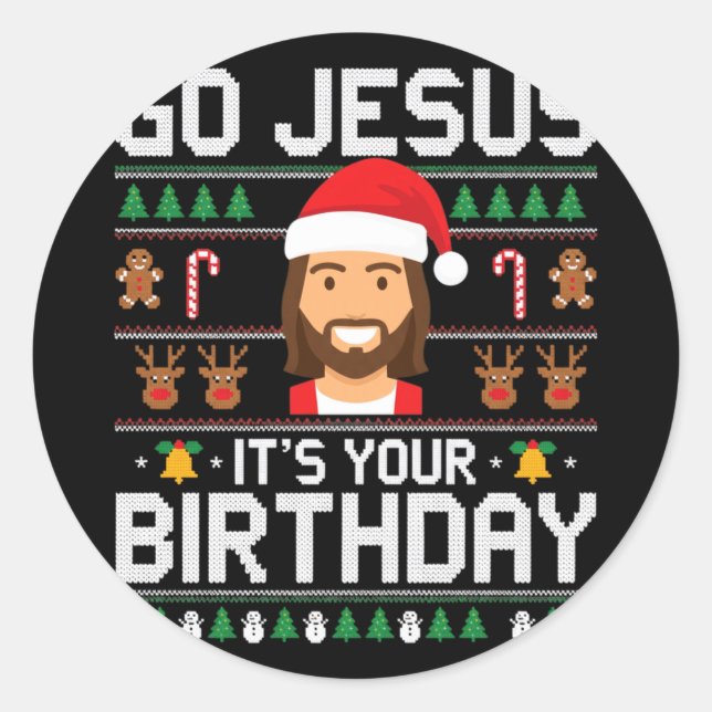 Sticker Rond Christmas Women Messy Bun Skull Dead Inside But Jo (Devant)