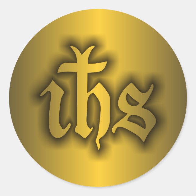 Sticker Rond Christogram (IHS) Gold (Devant)