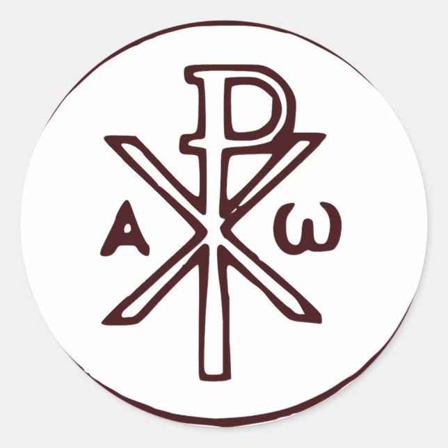 Sticker Rond Christogramme sacré Chi-Rho Beaux-Arts (Devant)