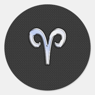 Sticker Rond Chrome Comme Aries Signe Zodiaque