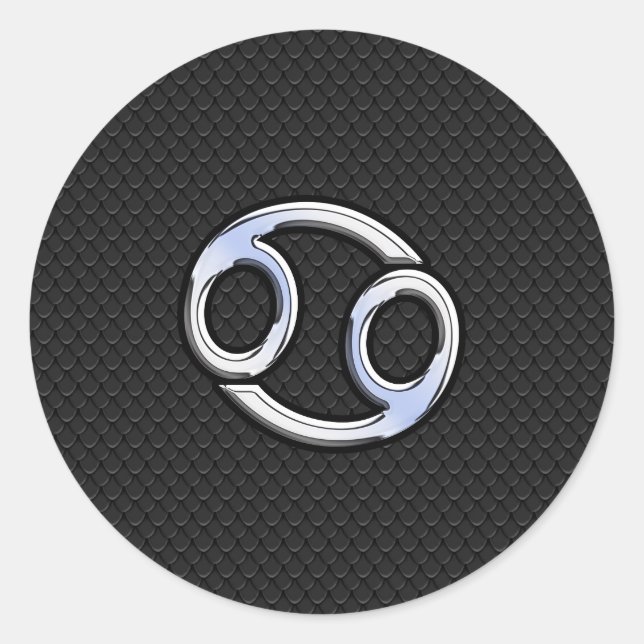 Sticker Rond Chrome Comme Cancer Zodiac Connexion Snake Skin St (Devant)