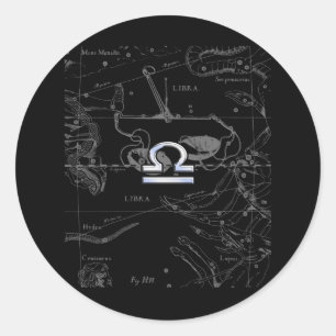 Sticker Rond Chrome like Libra Zodiac