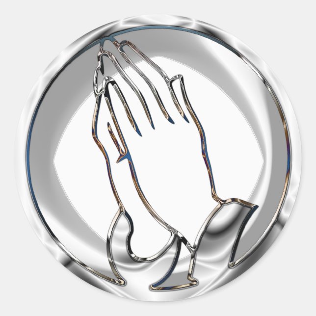 STICKER ROND CHROME PRAYER LES MAINS (Devant)
