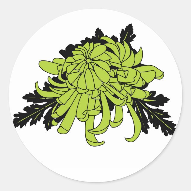 Sticker Rond Chrysanthème (Devant)