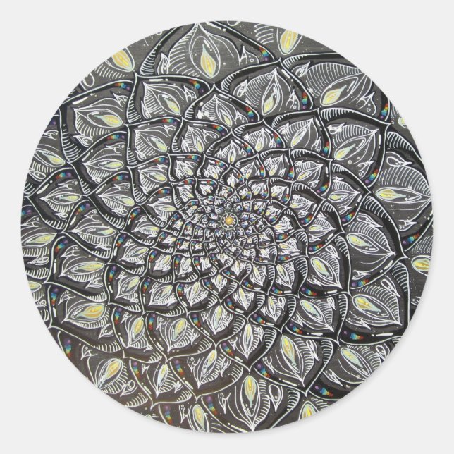 Sticker Rond Chrysanthème en verre (Devant)