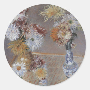 Sticker Rond Chrysanthèmes par Gustave Caillebotte