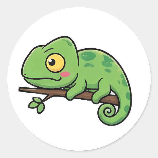 Sticker Rond Chubby Chameleon (Devant)