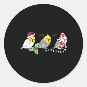 Sticker Rond Chubby Cockatiel Décoration Parrot Kawaii Birb