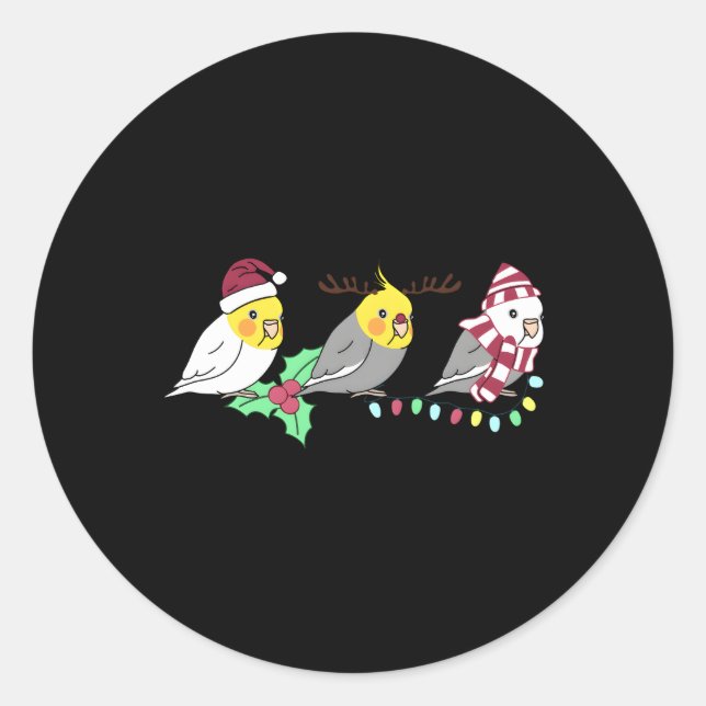 Sticker Rond Chubby Cockatiel Décoration Parrot Kawaii Birb (Devant)