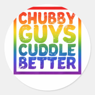 Sticker Rond Chubby Les Gars Cuddle Better - Ours Gay