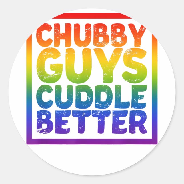 Sticker Rond Chubby Les Gars Cuddle Better - Ours Gay (Devant)