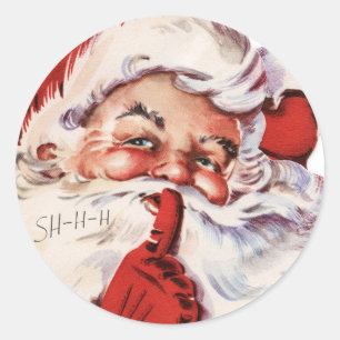 Sticker Rond Chuchotement vintage du père noël