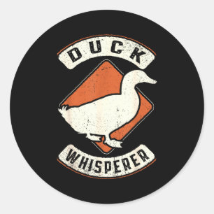 Sticker Rond Chuchoteur de Canards Vintage Clic Rétro Amour des