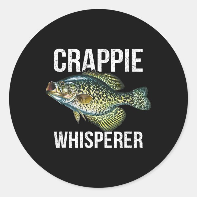 Sticker Rond Chuchoteur de Crappie  (Devant)