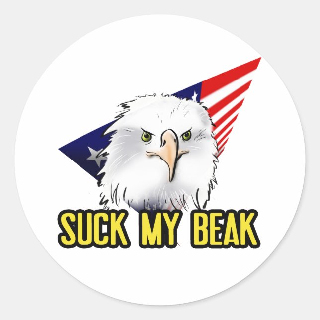 Sticker Rond Chuck Mon Humour d'aigle Américain Beak (Devant)