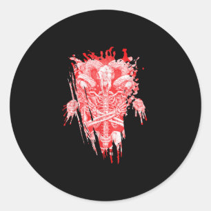Sticker Rond Church Of Satan Venin All Hail Goat Satanic Baphom