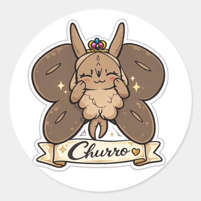 Sticker Rond Churro, mascotte d'InkAndCrits  (Devant)