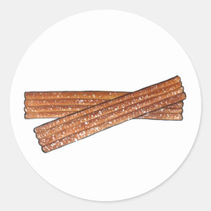 Sticker Rond CHURROS Espagnol Portugais Fried Churro Pastry