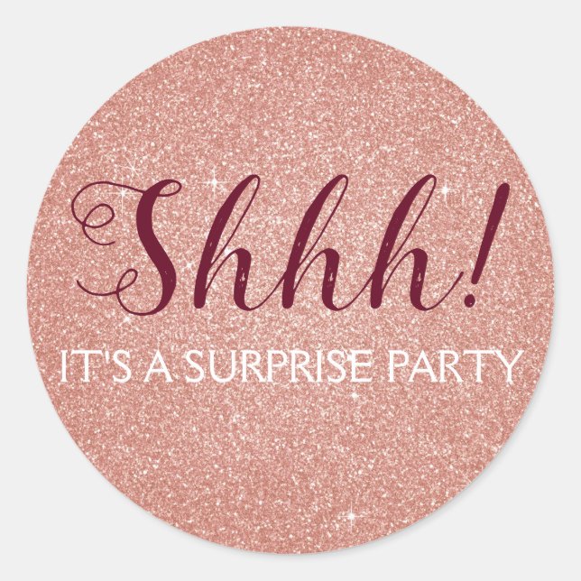 Sticker Rond Chut ! Anniversaire du Rose surprise Gold (Devant)