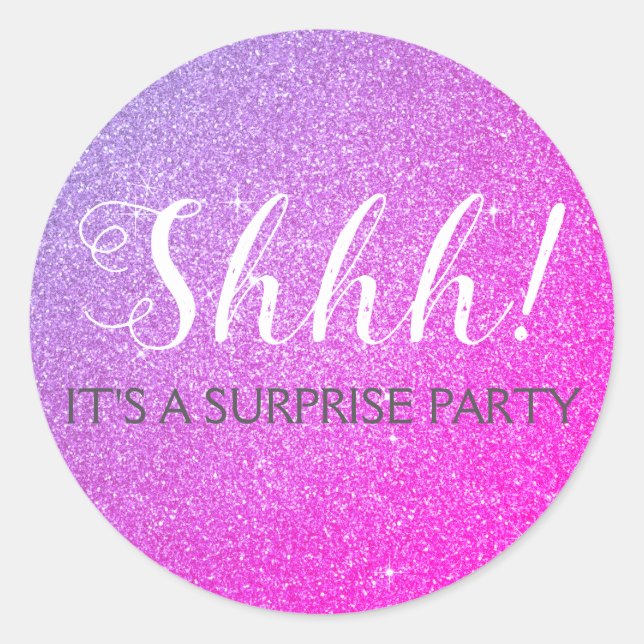 Sticker Rond Chut ! Anniversaire Surprise Anniversaire (Devant)