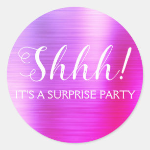 Sticker Rond Chut ! Anniversaire Surprise - Violet