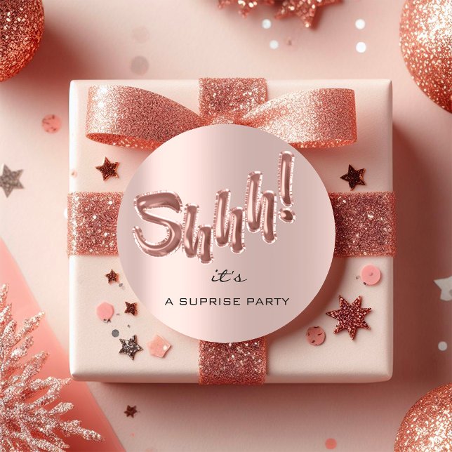 Sticker Rond Chut ! C'est surprenant Rose des ballons de fête d (Black Gold Minimal Name Luxury Branding Drips Large Gift Bag)