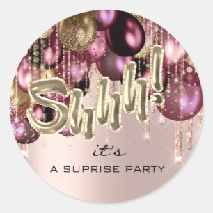 Sticker Rond Chut ! C'est surprenant Rose des ballons de fête d