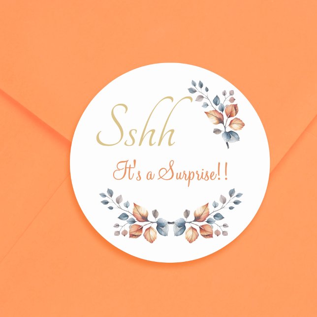 Sticker Rond Chut ! C'est une surprise Boho Autumn Envelope Sea (Créateur téléchargé)