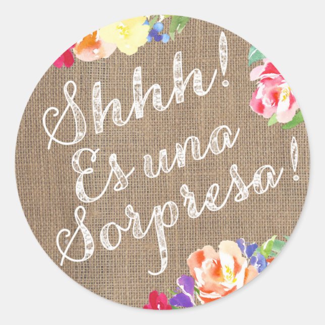 Sticker Rond Chut ! Es una Sorpresa ! Pegatina para sobre (Devant)