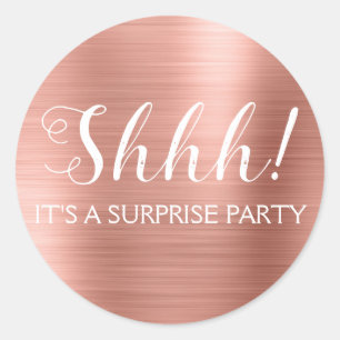 Sticker Rond Chut ! Surprise Anniversaire - Gold Rose