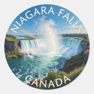 Sticker Rond Chute-Horseshoe des chutes Niagara Canada