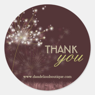 Sticker Rond Chute poétique Dandelion Merci d'affaires