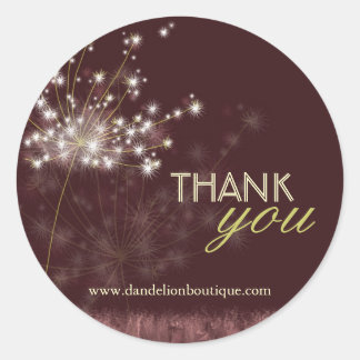 Sticker Rond Chute poétique Dandelion Merci d'affaires