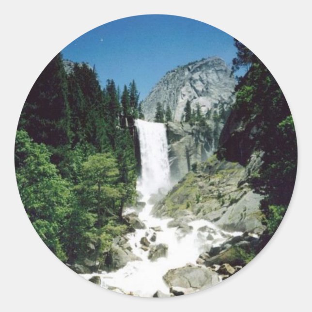 Sticker Rond Chutes vernales - Yosemite (Devant)