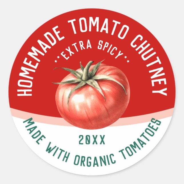 Sticker Rond Chutney de tomate maison modifiable avec tomate ro (Devant)