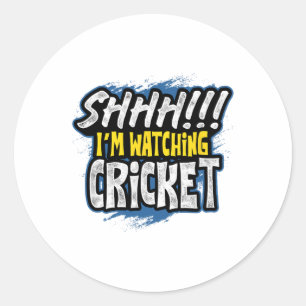 Sticker Rond Chuttt Je Regarde Cricket Fan De Sport Spectateur