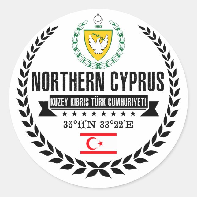 Sticker Rond Chypre du Nord (Devant)
