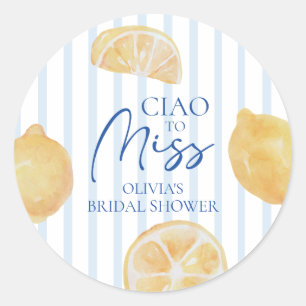 Sticker Rond Ciao à Miss Lemon Enterrement de Vie de Jeune Fill