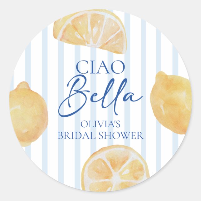 Sticker Rond Ciao Bella Fête de Mariage au Citron (Devant)