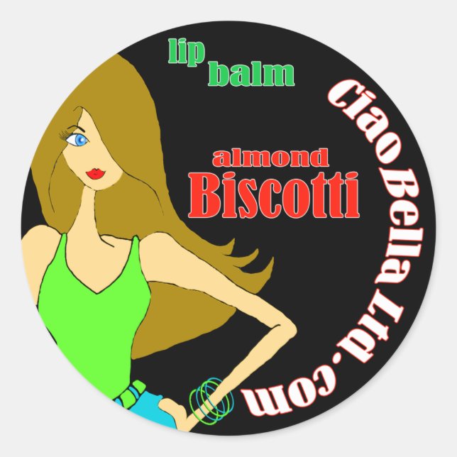 Sticker Rond CiaoBellaLtd.com Lip Balm (Devant)