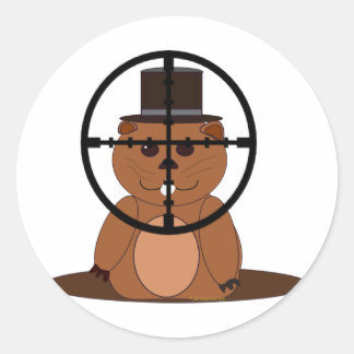 Sticker Rond Cible : marmotte