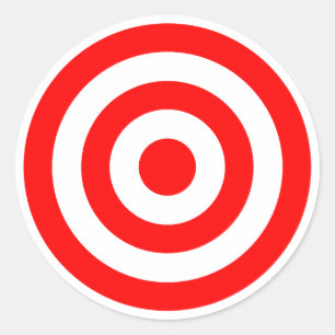 Sticker Rond Cible rouge Bullseye