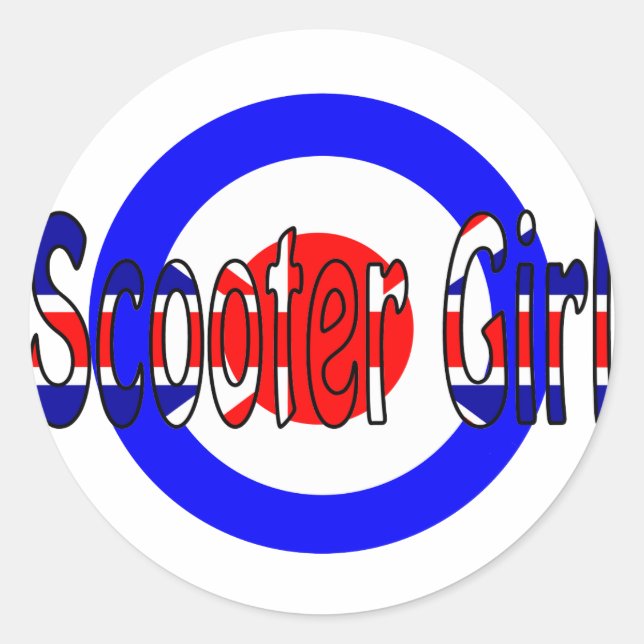 Sticker Rond Cible Scooter Girl Mod (Devant)