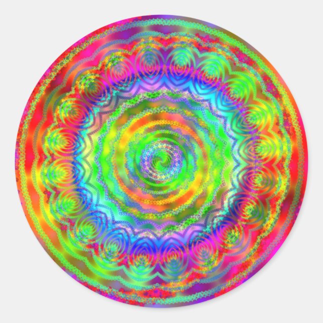 Sticker Rond Cible Tiedye (Devant)