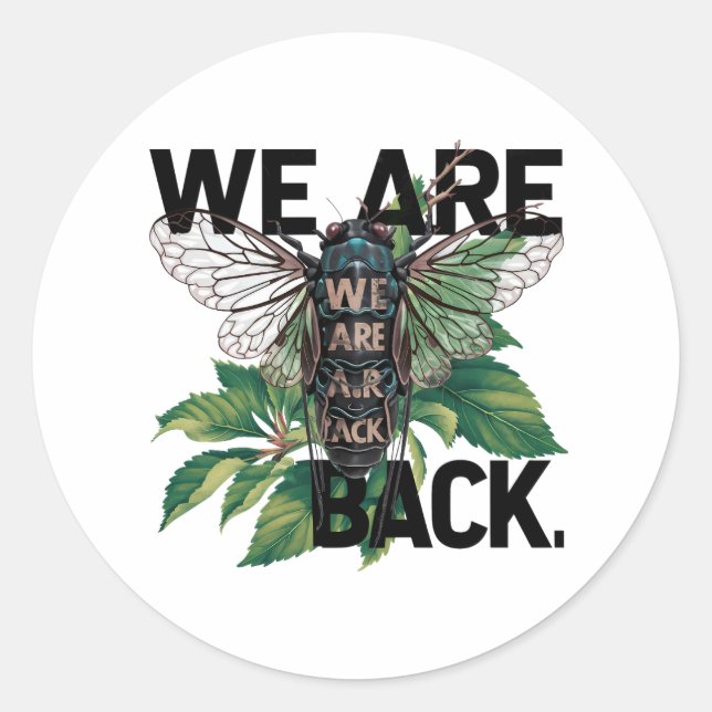 Sticker Rond cicada-tshirt design (Devant)