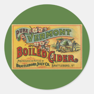 Sticker Rond Cidre bouilli à la gelée vintage Brattleboro Vermo